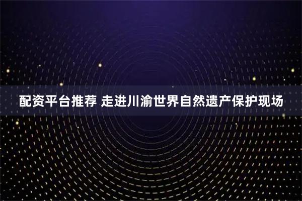 配资平台推荐 走进川渝世界自然遗产保护现场